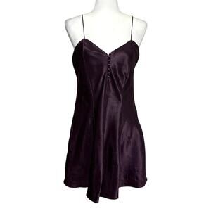 Kathryn Vintage Cami Satin Slip Dress Women's M(measured) Plum Fairy Whimsygoth